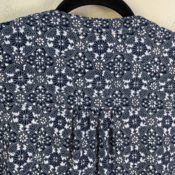 Westport Womens Plus 1X Floral Roll Tab Sleeve Tunic Top Stretch Shirt V Neck - Picture 10 of 11